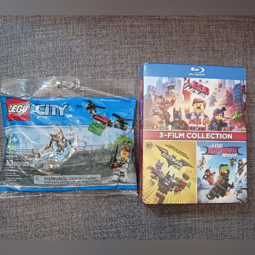 Lego City Sky Police Jetpack 33pcs #30362 & LEGO 3 Movie Collection Blu-ray New